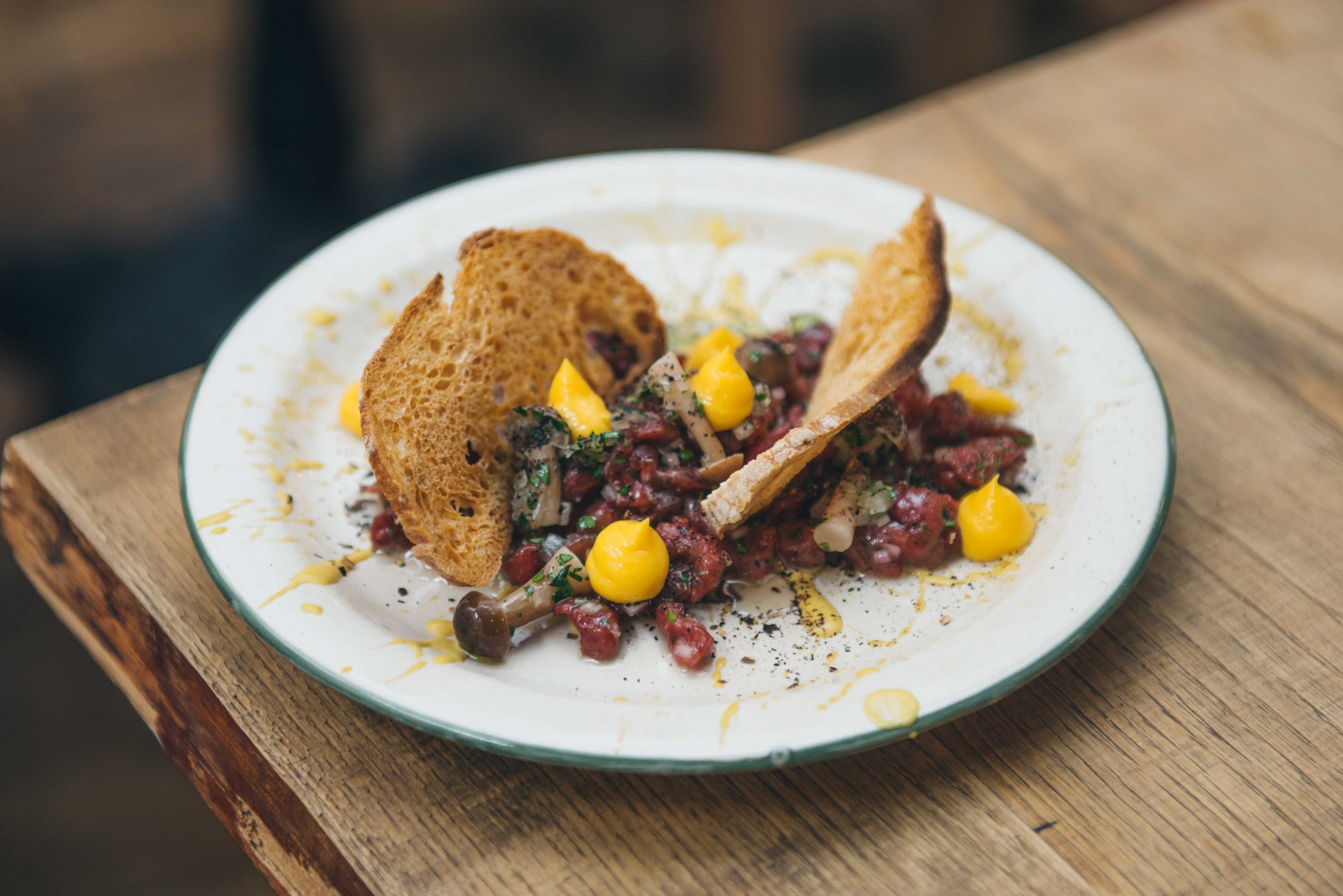 Venison Steak Tartare, Mac and Wild, Food image